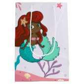 Vrolijk Birthday! Zwarte zeemeermin onder het Zee Medium Cadeauzakje (Achterkant)