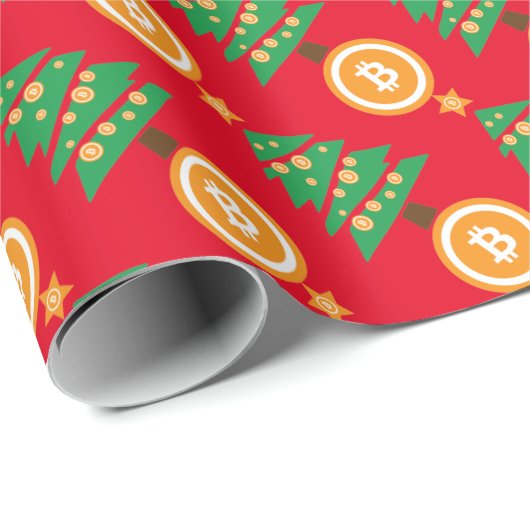 Vrolijk Bitmas! Bitmunt kerstfeestdag  Cadeaupapier (Rol Hoek)