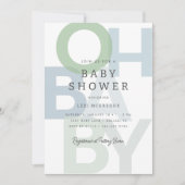Vrolijk Blauw Groen Jongens Baby shower Kaart (Voorkant)