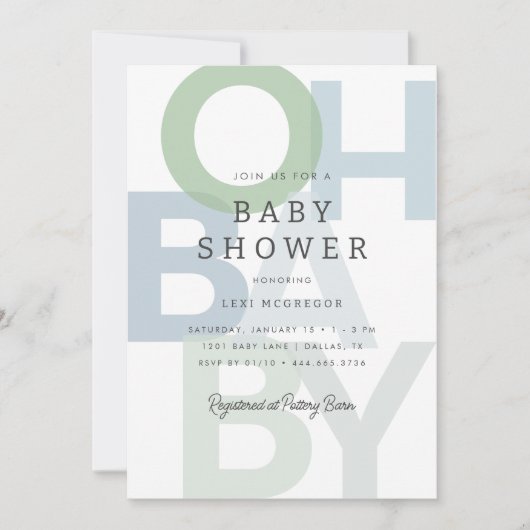 Vrolijk Blauw Groen Jongens Baby shower Kaart (Voorkant)