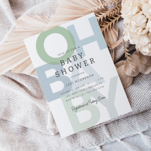 Vrolijk Blauw Groen Jongens Baby shower Kaart