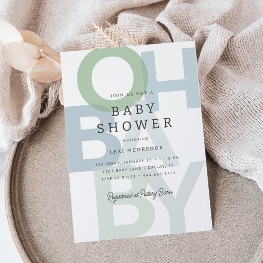 Vrolijk Blauw Groen Jongens Baby shower Kaart