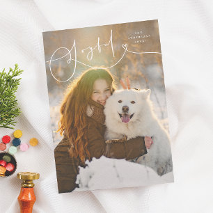 Vrolijk bloeien Modern Minimaal 1 foto Kerstmis Feestdagenkaart