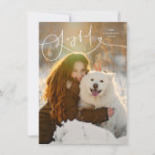 Vrolijk bloeien Modern Minimaal 1 foto Kerstmis Feestdagenkaart (Voorkant)