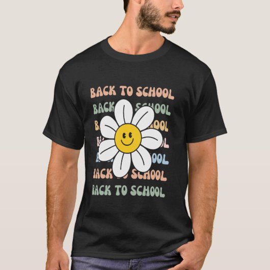 Vrolijk bloemenontwerp terug naar school t-shirt (Voorkant)