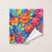 Vrolijk bloemenschilderij bad handdoek (Wasdoekje)