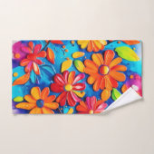 Vrolijk bloemenschilderij bad handdoek (Handdoek)