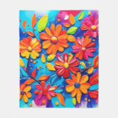 Vrolijk bloemenschilderij fleece deken (Voorkant)