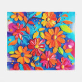 Vrolijk bloemenschilderij fleece deken (Voorkant (Horizontaal))
