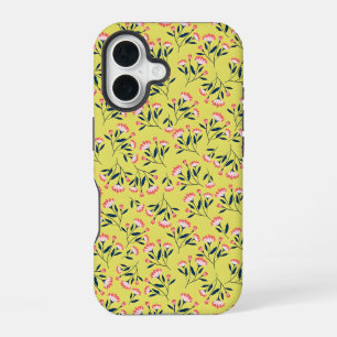 Vrolijk Bloemmotief: Roze Bloemen iPhone 16 Hoesje