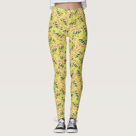 Vrolijk Bloemmotief: Roze Bloemen Leggings
