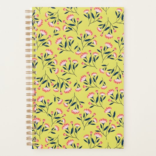 Vrolijk Bloemmotief: Roze Bloemen Planner (Voorkant)