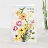 Vrolijk boeket van Wildflowers Flower Birthday Kaart (Voorkant)