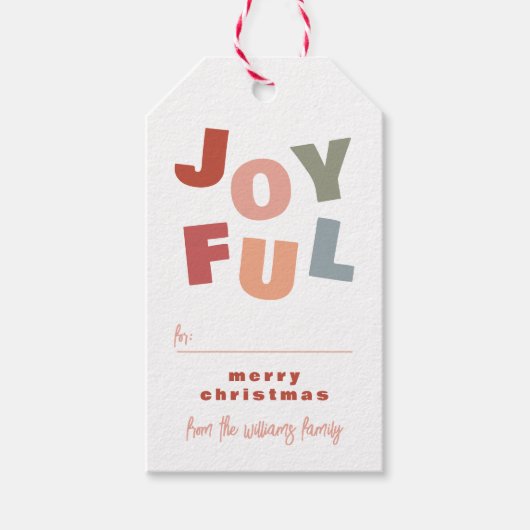 Vrolijk Bold Modern Kleurrijk Kerstmis Gepersonali Cadeaulabel (Voorkant)