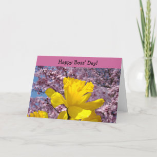 Vrolijk Boss' Day. Kaarten Bosses Dank je affodils