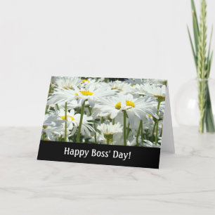 Vrolijk Boss' Day. kaarten White Daisy Flowers Bos