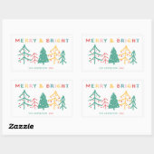 Vrolijk & Bright Fun Pine Stijlvolle Kerstmis Rechthoekige Sticker (Vel)