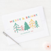 Vrolijk & Bright Fun Pine Stijlvolle Kerstmis Rechthoekige Sticker (Envelop)
