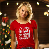 Vrolijk Bright Red Christmas Schattige Modern Wome T-shirt