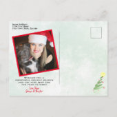 Vrolijk & Bright Waterverf Kerstboom Foto Feestdagenkaart (Achterkant)