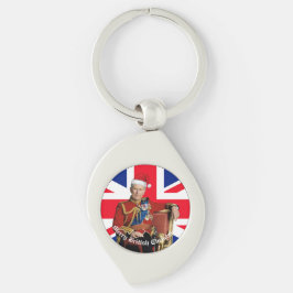 Vrolijk Brits Kerstfeest Koning Charles III Sleutelhanger