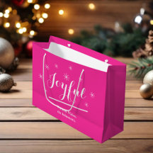 Vrolijk cadeau Chic Script Modern Hot Pink Christm