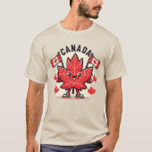 Vrolijk Canada vlag esdoorn blad T-shirt (Voorkant)