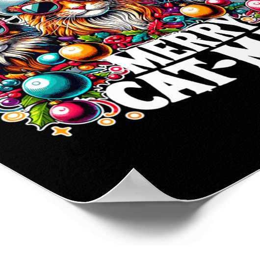 Vrolijk Catmas Cat-mas Crew Kerst Fun Cats Poster (Hoek)