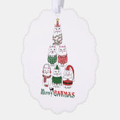 Vrolijk Catmas Grappig Kerst Kitten Ornament Kaart (Links)