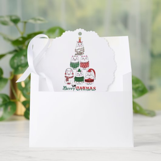 Vrolijk Catmas Grappig Kerst Kitten Ornament Kaart (Envelop)