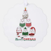 Vrolijk Catmas Grappig Kerst Kitten Ornament Kaart (Voorkant)