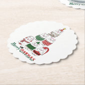 Vrolijk Catmas Grappig Kerstmis Kitten Boom Kartonnen Onderzetters (Gekanteld)