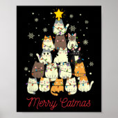 Vrolijk Catmas Kat Kerstboom Kat Liefhebber Poster (Voorkant)
