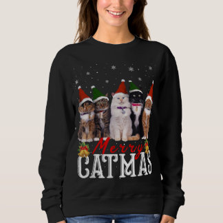 Vrolijk Catmas Matching Familie Kat Lover Xmas Trui