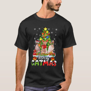Vrolijk Catmas Sphynx Kat Kerstman Kerstboom Kerst T-shirt