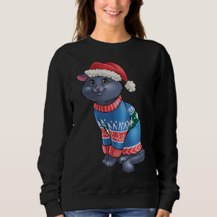 Vrolijk Catmas Vrolijk Fluffmas Xmas Kat Santa Kat Trui
