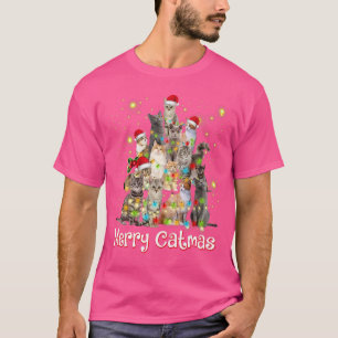 Vrolijk Catmas Xmas Mannen Vrouwen Kat Kerst T-shirt