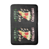 Vrolijk Cheesy Kerstmis Kerstmis Santa Pizza Kerst Badmat (Voorkant Verticaal)