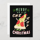 Vrolijk Cheesy Kerstmis Kerstmis Santa Pizza Kerst Bedankkaart (Voorkant / Achterkant)
