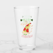 Vrolijk Cheesy Kerstmis Kerstmis Santa Pizza Kerst Glas (Voorkant)