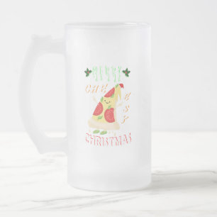 Vrolijk Cheesy Kerstmis Kerstmis Santa Pizza Kerst Matglas Bierpul