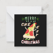 Vrolijk Cheesy Kerstmis Kerstmis Santa Pizza Kerst Notitiekaartje (Voorkant)