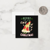 Vrolijk Cheesy Kerstmis Kerstmis Santa Pizza Kerst Notitiekaartje (Voorkant / Achterkant in situ)