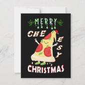 Vrolijk Cheesy Kerstmis Kerstmis Santa Pizza Kerst Notitiekaartje (Voorkant)
