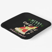 Vrolijk Cheesy Kerstmis Kerstmis Santa Pizza Kerst Papieren Bordje (Gebogen)