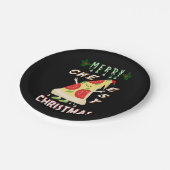 Vrolijk Cheesy Kerstmis Kerstmis Santa Pizza Kerst Papieren Bordje (Gekanteld)