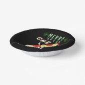 Vrolijk Cheesy Kerstmis Kerstmis Santa Pizza Kerst Papieren Kommen (Gebogen)