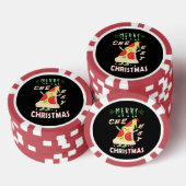 Vrolijk Cheesy Kerstmis Kerstmis Santa Pizza Kerst Poker Chips (Opstapeling)