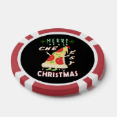 Vrolijk Cheesy Kerstmis Kerstmis Santa Pizza Kerst Poker Chips (Enkel)