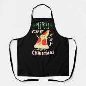 Vrolijk Cheesy Kerstmis Kerstmis Santa Pizza Kerst Schort (Voorkant)